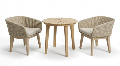 Roma 2 Seater Round Sunray Bistro Set with Eden Dawn Chair