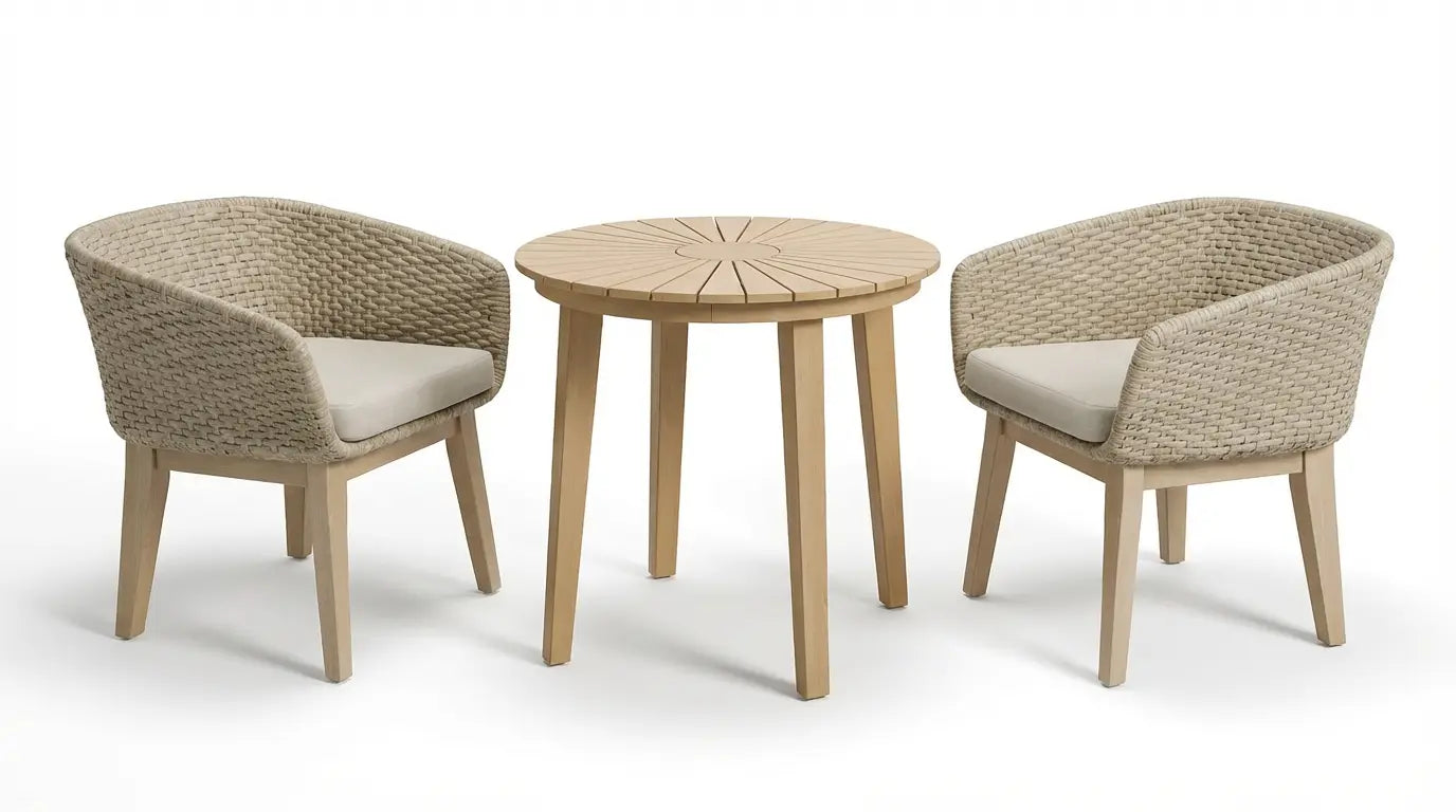 Image of Roma 2 Seater Round Sunray Bistro Set with Eden Dawn Chair