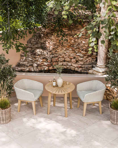 Roma 2 Seater Round Sunray Bistro Set with Eden Dusk Chair