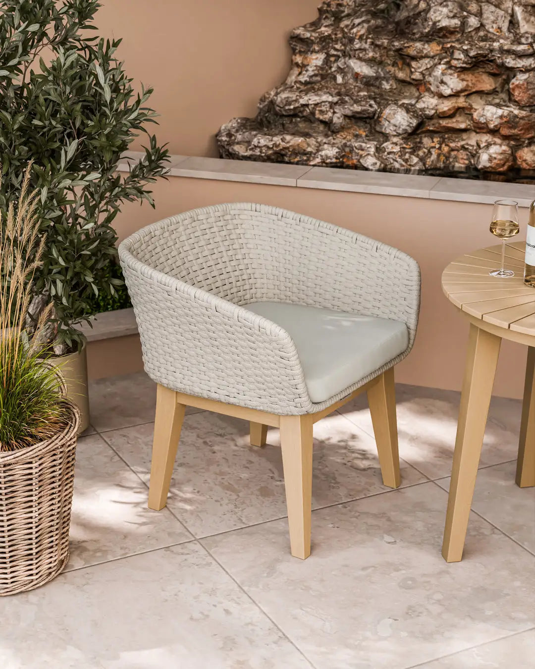 Roma 2 Seater Round Sunray Bistro Set with Eden Dusk Chair