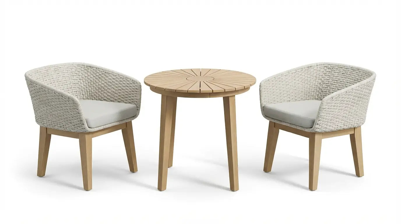 Image of Roma 2 Seater Round Sunray Bistro Set with Eden Dusk Chair