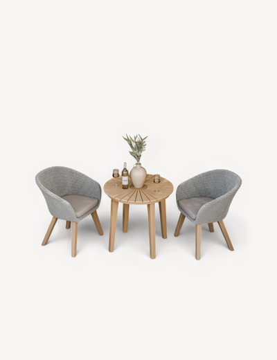 Roma 2 Seater Round Sunray Bistro Set with Sol Dining Chairs