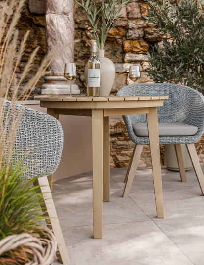 Roma 2 Seater Round Sunray Bistro Set with Sol Dining Chairs