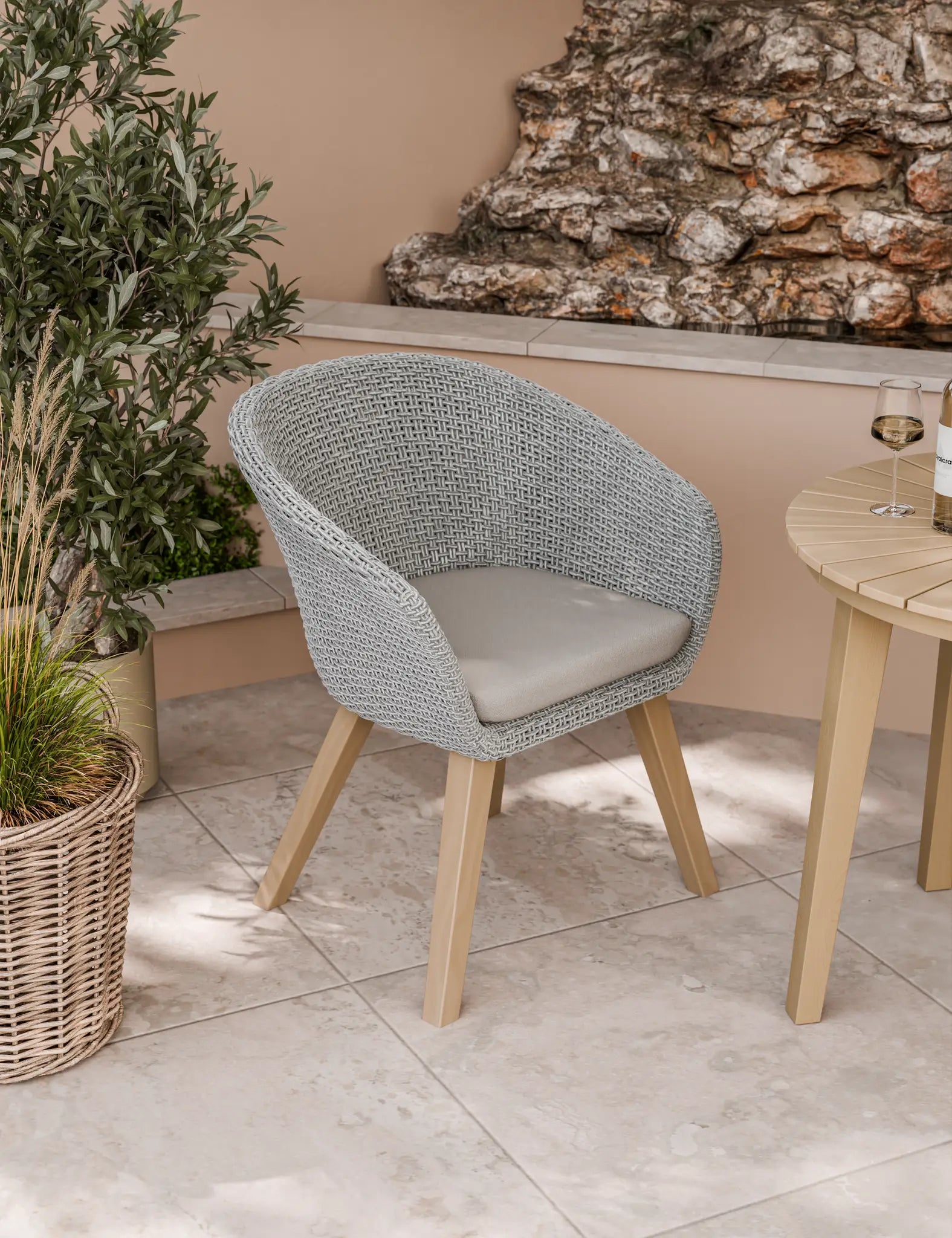 Image of Roma 2 Seater Round Sunray Bistro Set with Sol Dining Chairs