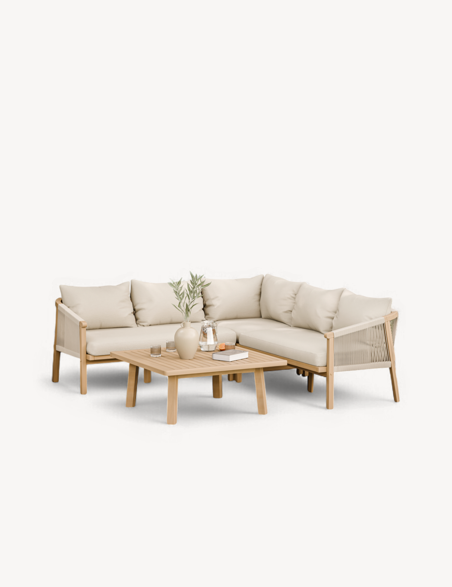 Roma 5 Seater Corner Lounge Set with 90cm Square Coffee Table