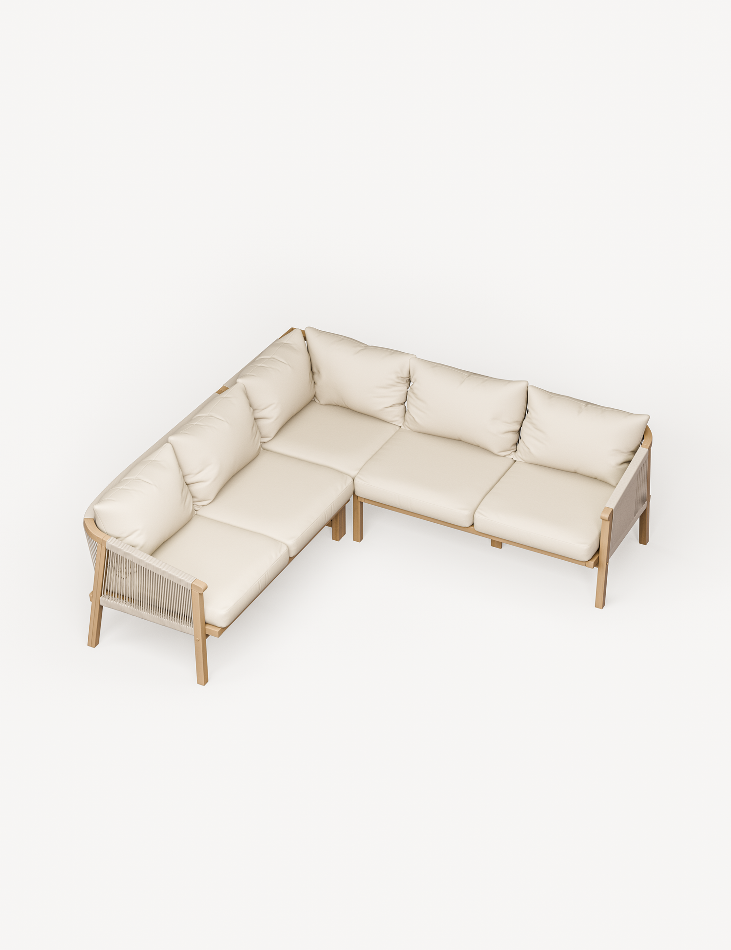 Roma 5 Seater Corner Lounge Set with 90cm Square Coffee Table