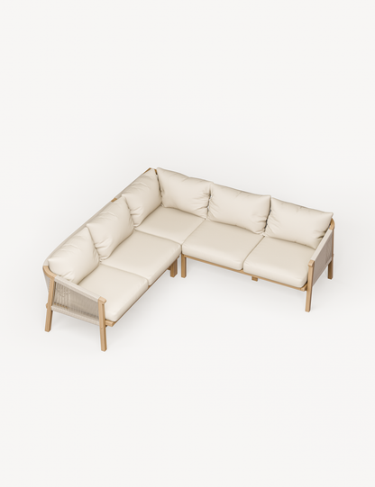 Roma 5 Seater Corner Lounge Set with 90cm Square Coffee Table
