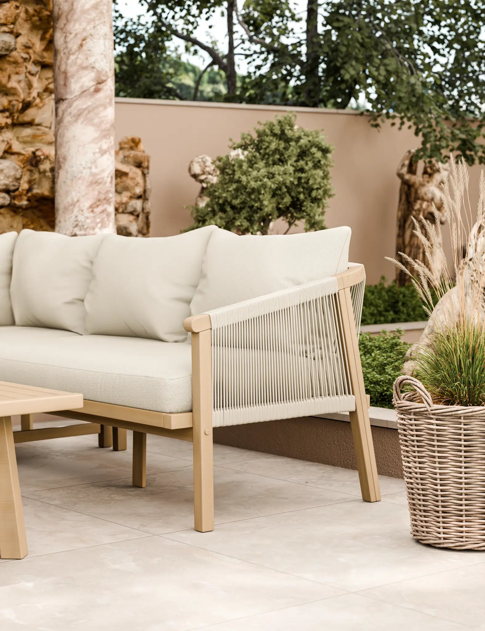 Image of Roma 5 Seater Corner Lounge Set with 90cm Square Coffee Table