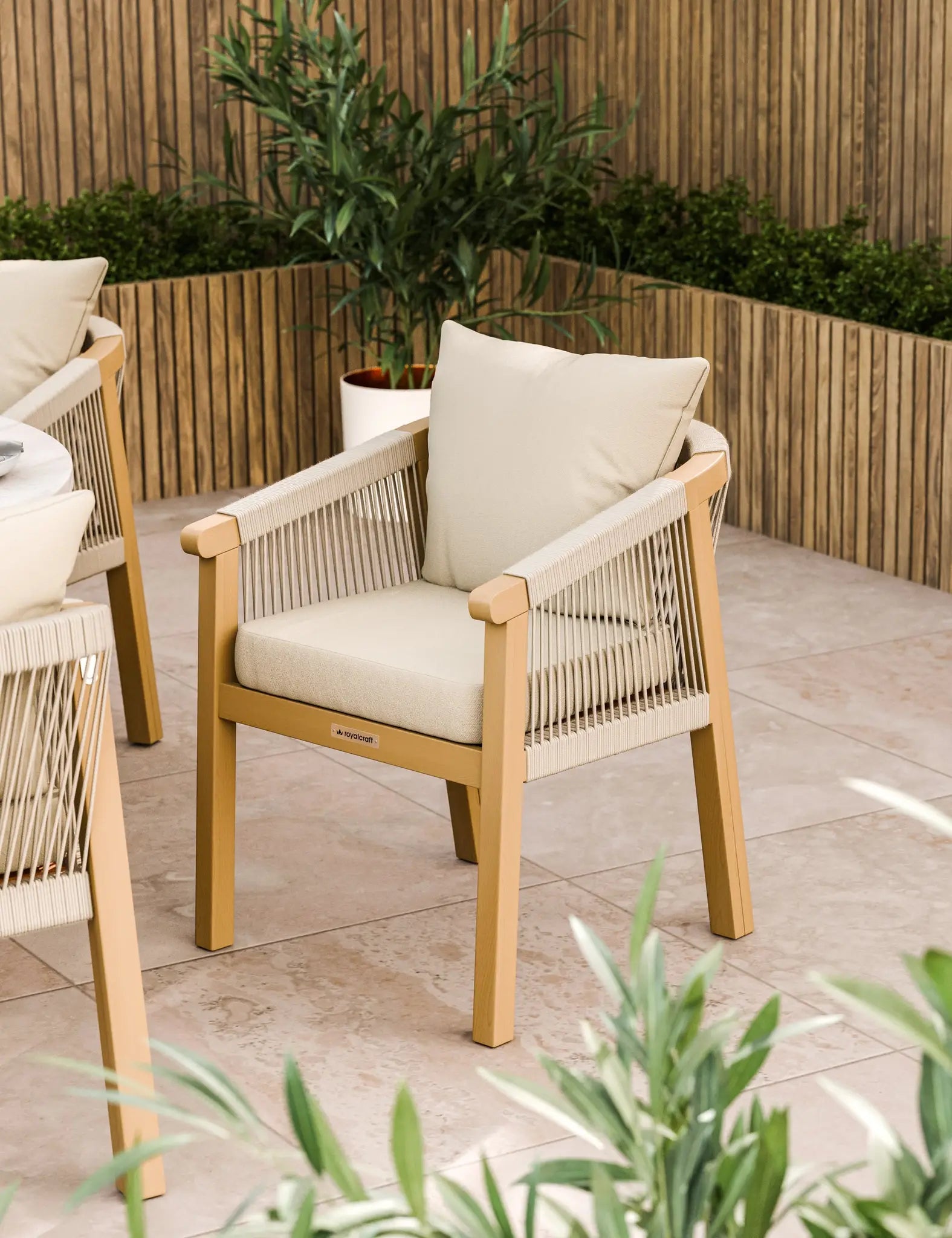 Saturn 6 Seater Round Conical Dining Set with Roma Dining Chairs