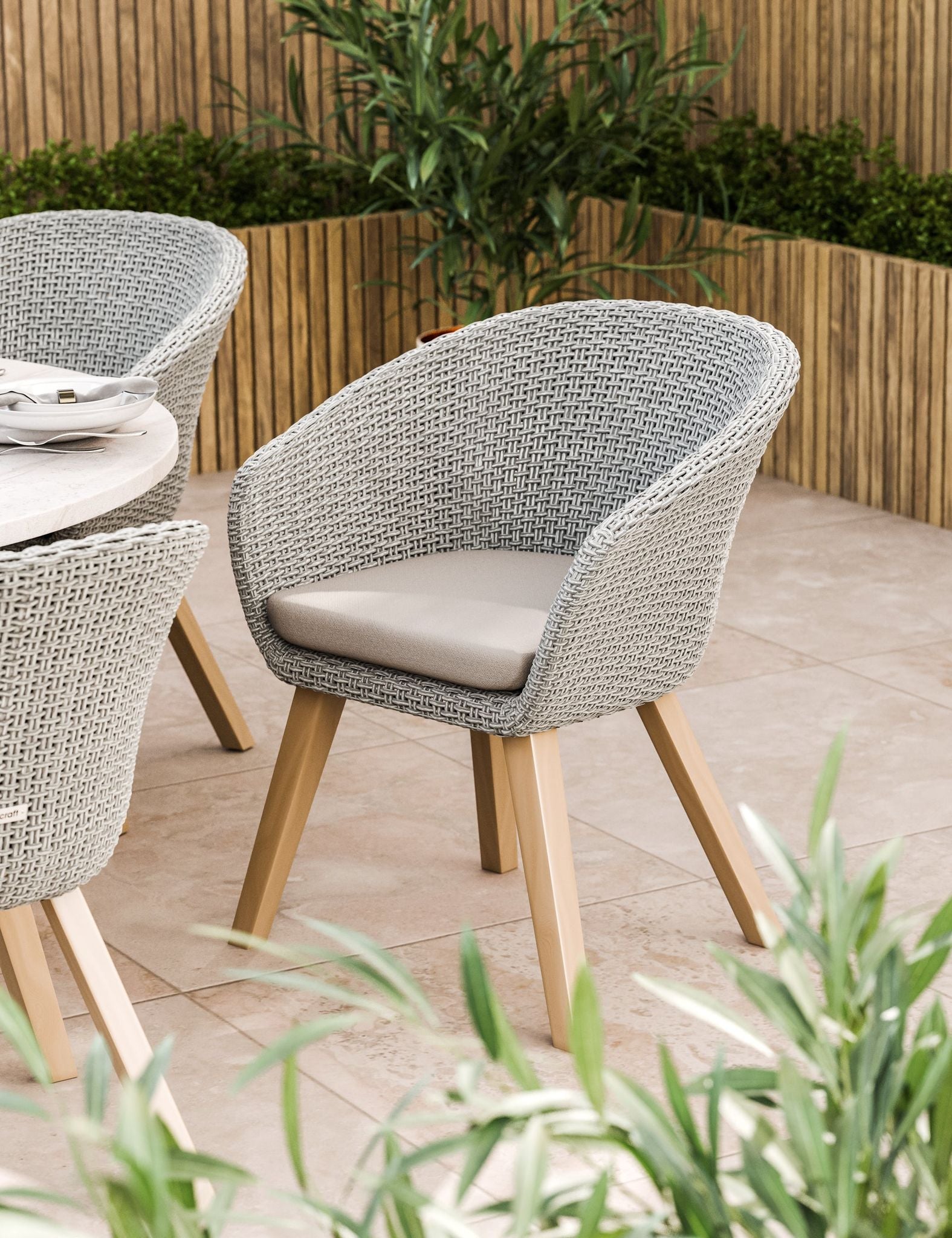 Saturn 6 Seater Round Conical Dining Set with Sol Dining Chairs