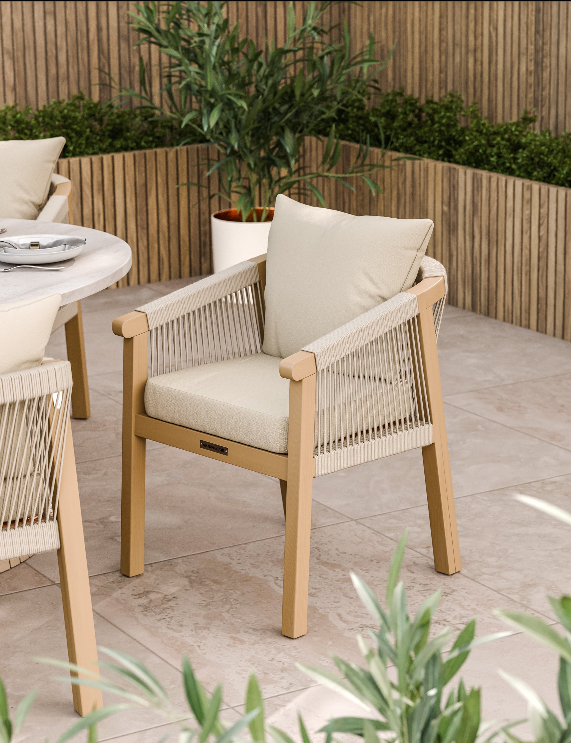 Saturn 6 Seater Ellipse D Conical Dining Set with Roma Dining Chairs