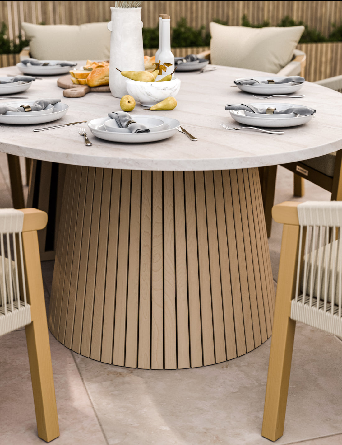 Saturn 8 Seater Ellipse D Conical Dining Set with Roma Dining Chairs