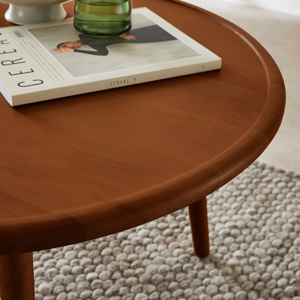 Image of Scandinavian Walnut Round Coffee Table