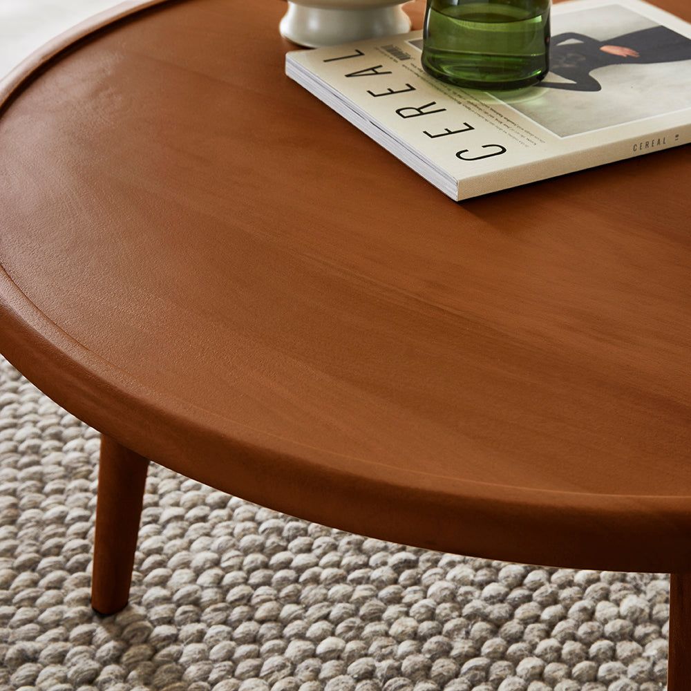 Image of Scandinavian Walnut Round Coffee Table