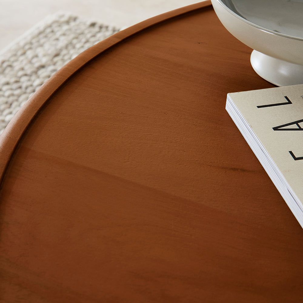 Image of Scandinavian Walnut Round Coffee Table