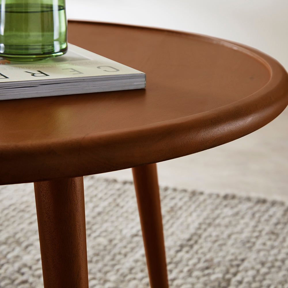 Image of Scandinavian Walnut Round Coffee Table