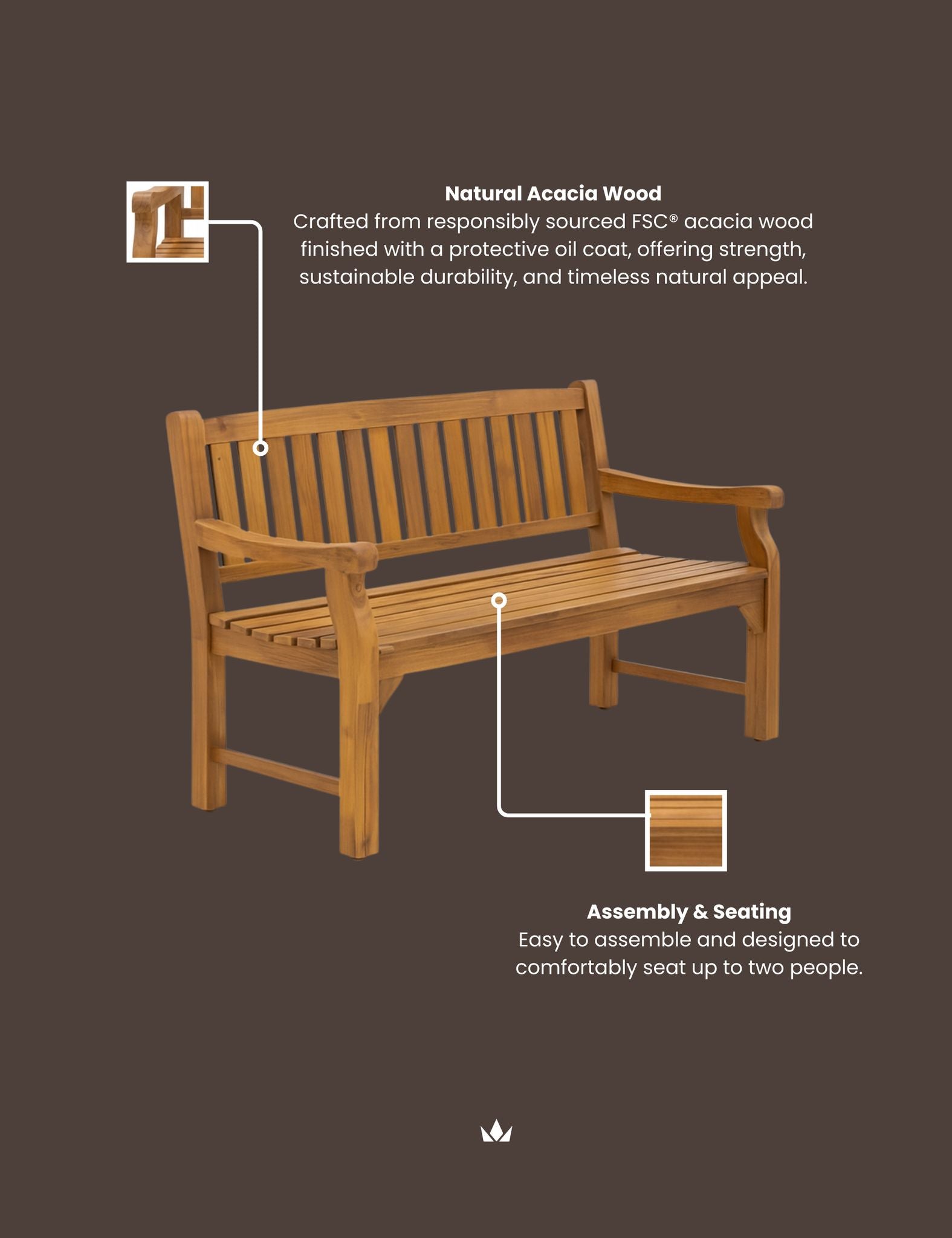 Image of SOFIA 2-Seater Bench (150cm)