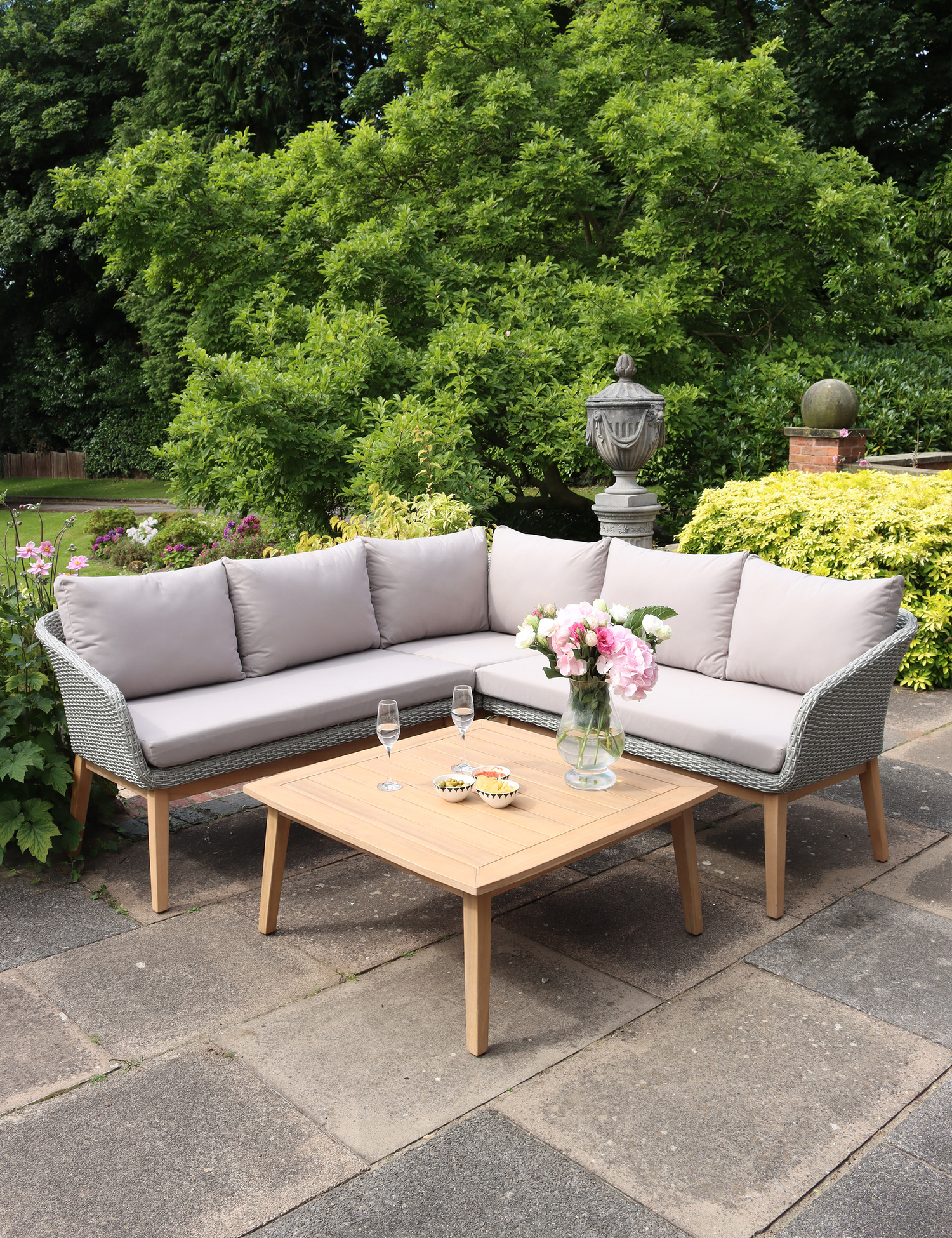 Sol 5 Seater Corner Lounge Set with Square Coffee Table