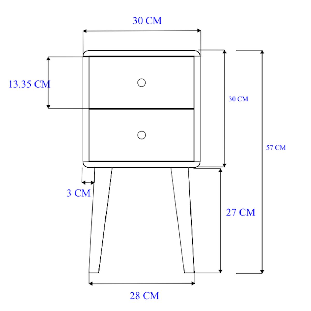 Image of Minimalist Mango Wood Logan Narrow Bedside Table
