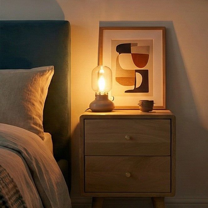 Image of Minimalist Mango Wood Logan Narrow Bedside Table