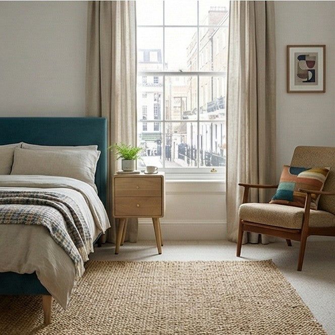 Image of Minimalist Mango Wood Logan Narrow Bedside Table