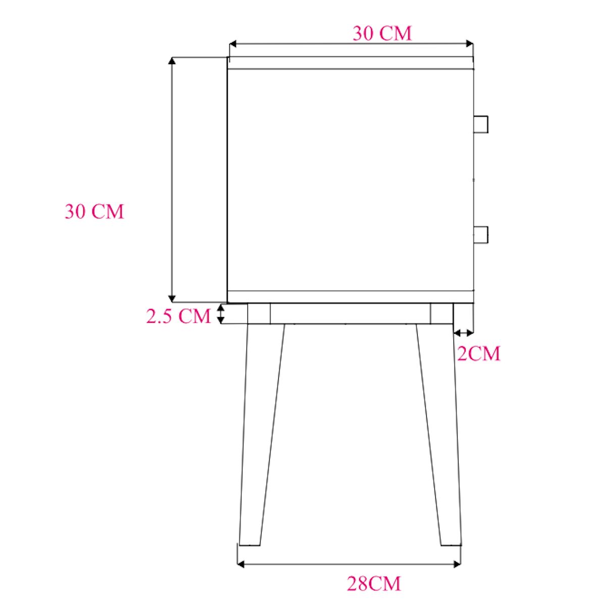 Image of Minimalist Mango Wood Logan Narrow Bedside Table