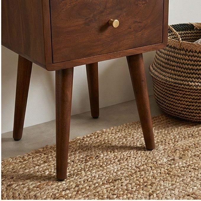 Image of Scandinavian Walnut Logan Narrow Bedside Table