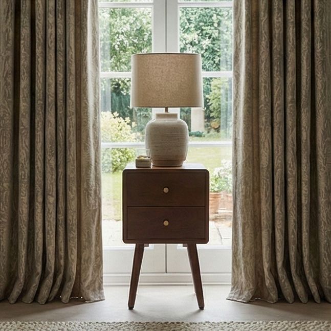 Image of Scandinavian Walnut Logan Narrow Bedside Table