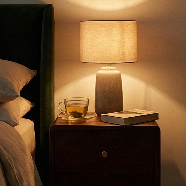 Image of Scandinavian Walnut Logan Narrow Bedside Table