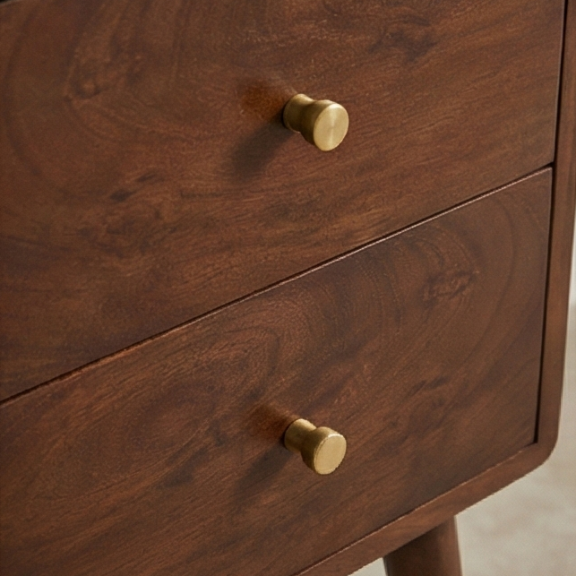 Image of Scandinavian Walnut Logan Narrow Bedside Table
