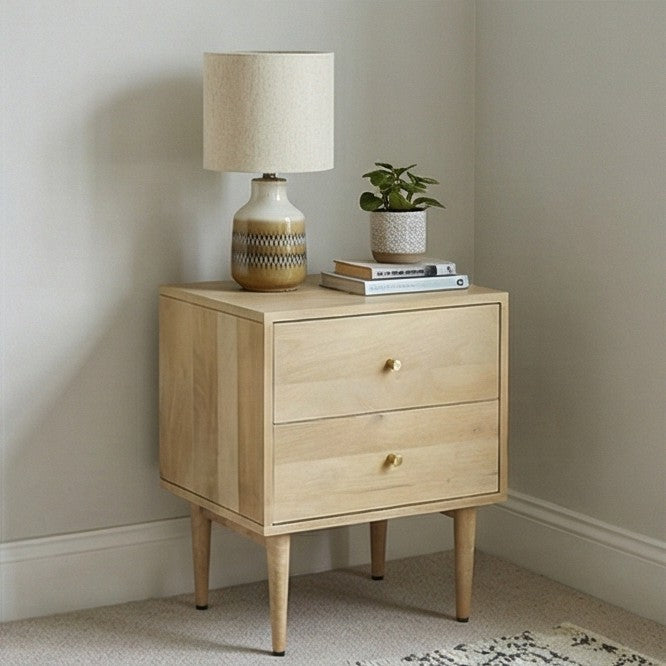 Image of Minimalist Mango Wood Oslo Bedside Table