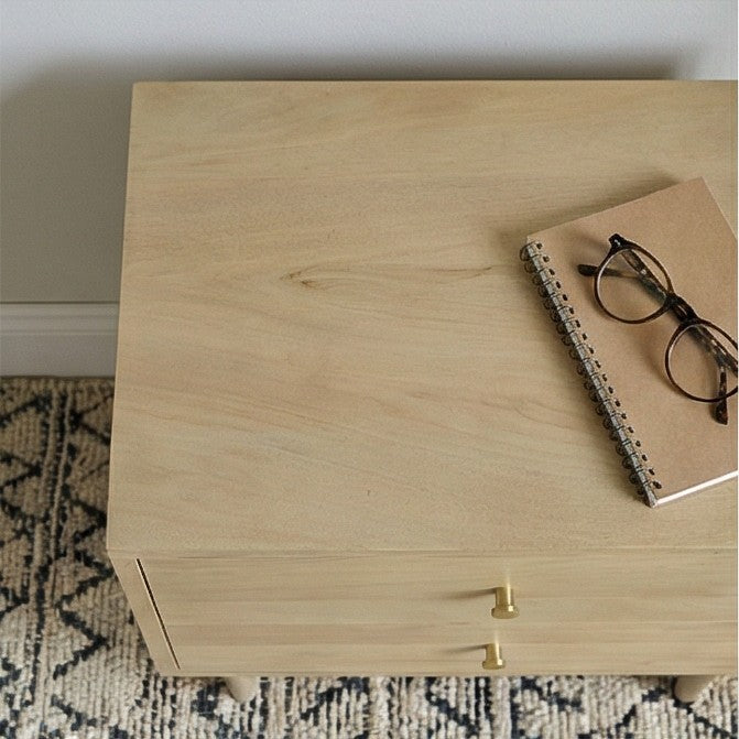 Image of Minimalist Mango Wood Oslo Bedside Table