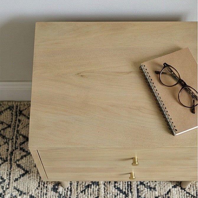 Image of Minimalist Mango Wood Oslo Bedside Table