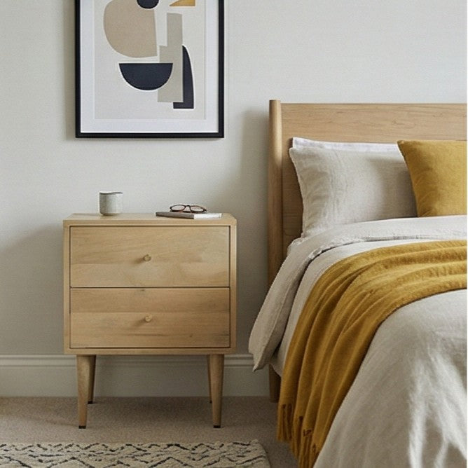Image of Minimalist Mango Wood Oslo Bedside Table