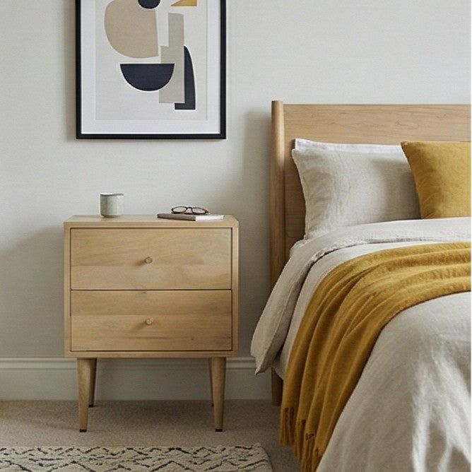 Image of Minimalist Mango Wood Oslo Bedside Table