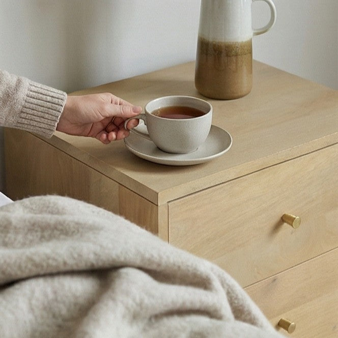 Image of Minimalist Mango Wood Oslo Bedside Table