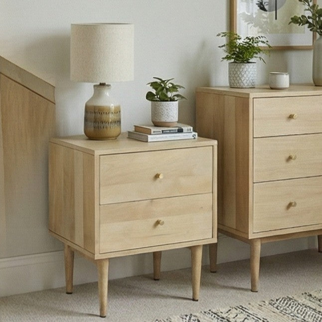 Image of Minimalist Mango Wood Oslo Bedside Table
