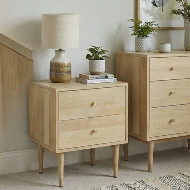 Image of Minimalist Mango Wood Oslo Bedside Table