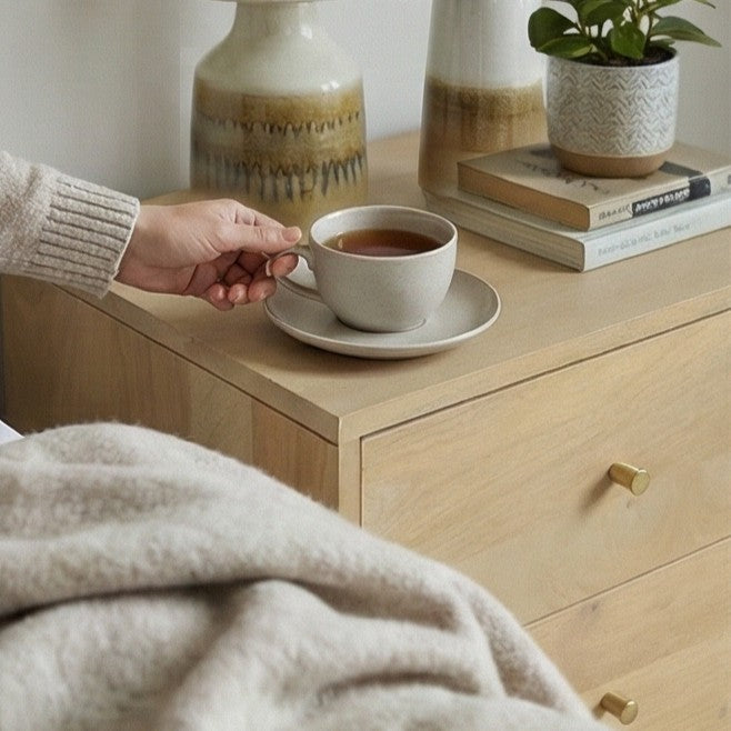 Image of Minimalist Mango Wood Oslo Bedside Table