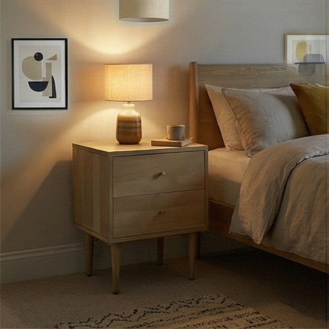 Image of Minimalist Mango Wood Oslo Bedside Table