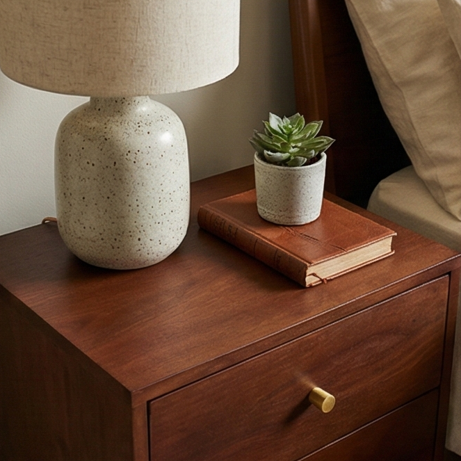 Image of Scandinavian Walnut Oslo Bedside Table