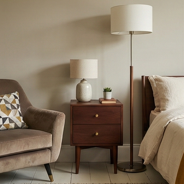 Image of Scandinavian Walnut Oslo Bedside Table
