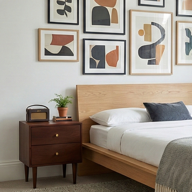Image of Scandinavian Walnut Oslo Bedside Table