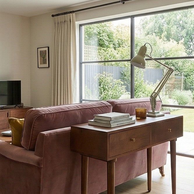 Image of Scandinavian Walnut Oslo Console, Dressing Table, and Desk