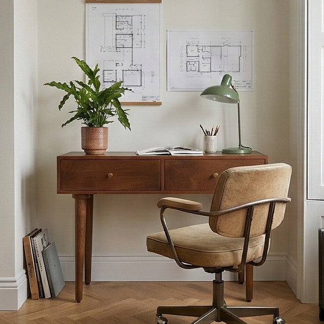Image of Scandinavian Walnut Oslo Console, Dressing Table, and Desk