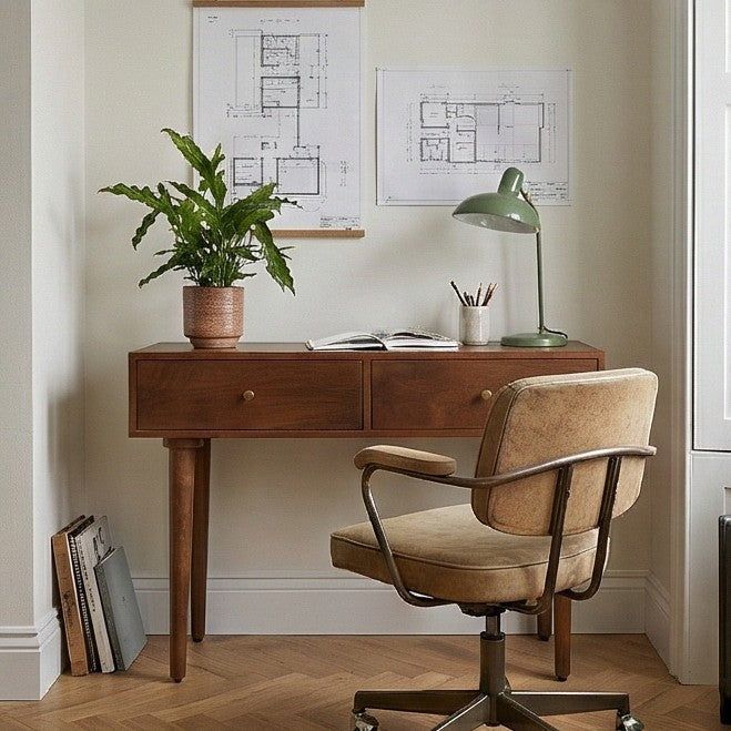 Image of Scandinavian Walnut Oslo Console, Dressing Table, and Desk