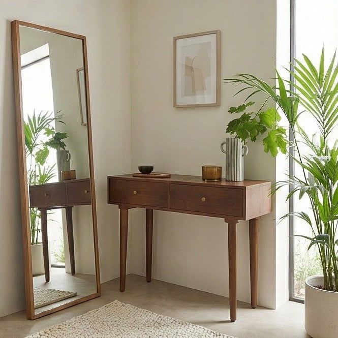 Image of Scandinavian Walnut Oslo Console, Dressing Table, and Desk
