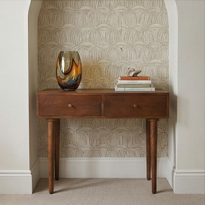 Image of Scandinavian Walnut Oslo Console, Dressing Table, and Desk