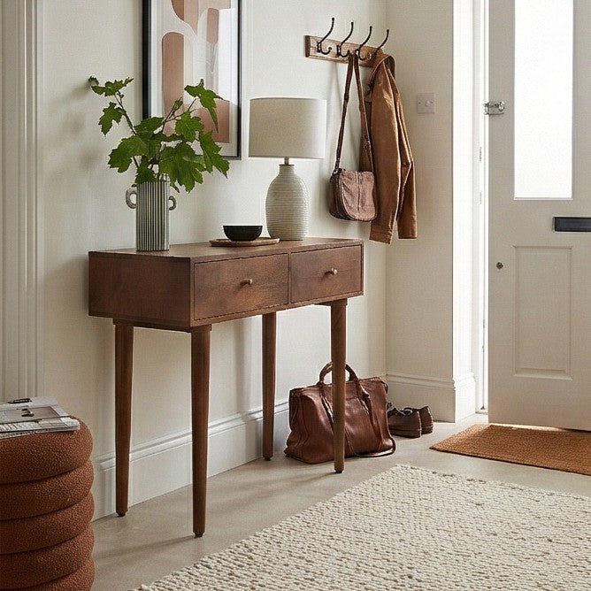 Image of Scandinavian Walnut Oslo Console, Dressing Table, and Desk