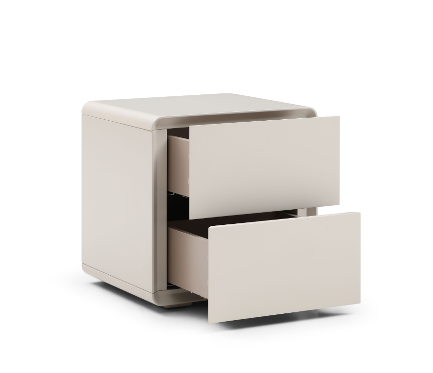 Image of Kota Bedside Table - Matte Beige